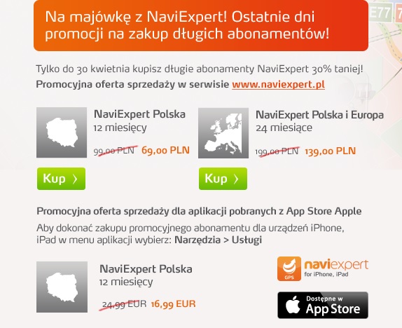 Promocja - na majówkę z NaviExpert